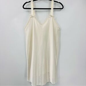 Vintage Ivory Teddy Chemise Slip with Bows Size XL No Tags